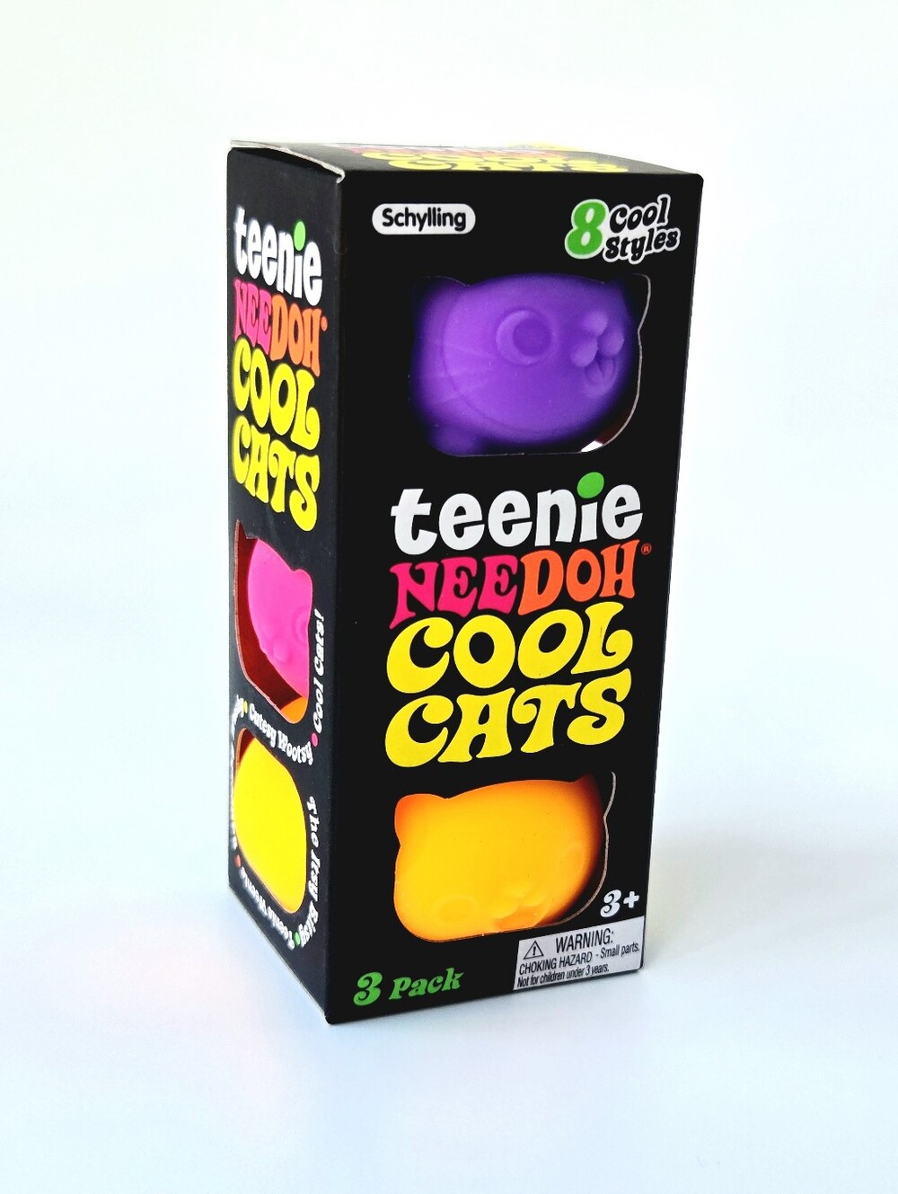 NeeDoh Schylling Teenie Cool Cats Fidget Toy 3 Pack NIB Sensory Squish NEW